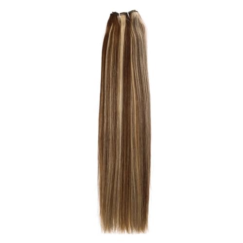 Seamless Clip in Hair Extensions Full Head Brazilian Virgin Straight Human Hair for Black Women,8/Pcs with 18 Clips,120 Gram Easy Installation and Removal(Brown to Caramel Blonde,16inch) von YUHANXINHESHE