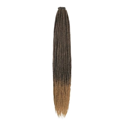 Synthetische Dreadlock-Extensions, 20 Stränge, 0,6 cm Breite, einseitig gehäkeltes Flechthaar, handgefertigte Loc-Extensions for Frauen und Männer Easy Installation and Removal(1B-27,30inch) von YUHANXINHESHE