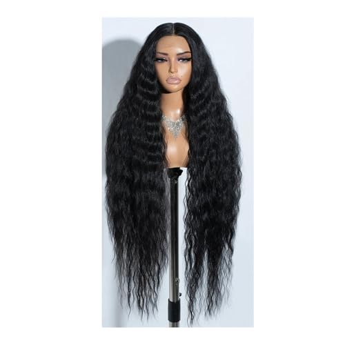 Synthetische Lace Front Lockenperücken for Frauen 42 Zoll Weiche gewellte Cosplay-Perücken Hitzebeständig Fügt Haarvolumen hinzu(BLACK) von YUHANXINHESHE