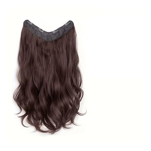 Synthetische lange gewellte U-förmige Clip-in-Haarverlängerungen 16 Zoll/20 Zoll/24 Zoll Clip-on-Haarverlängerungen for Frauen-Haar-Accessoires Easy Installation and Removal(Dark Brown,20inches) von YUHANXINHESHE
