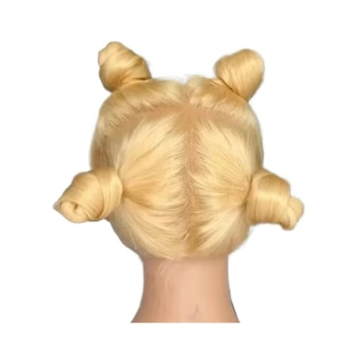Volle Spitzenperücke, glatt, HD-transparente Echthaarperücke for Frauen, Remy-Haar, vorgezupft, 180 Dichte Fügt Haarvolumen hinzu(Blonde,14inch) von YUHANXINHESHE
