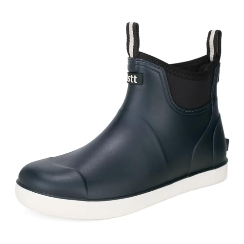 YUHITYGZGS Gummistiefel Herren Wasserdicht Halbhoch Gefüttert, Regenschuhe Rutschfest Garten Kurz, Segelstiefel Hoher Traktion Knöchel von YUHITYGZGS