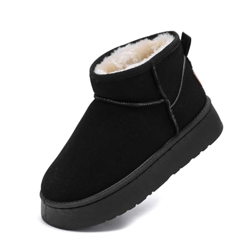 YUHITYGZGS Winterstiefel Damen, Warm Gefüttert Bequem Klassisch Schneestiefel, Mode Kurzschaft Wasserdicht Winterstiefel Winterschuhe Schneestiefel Stiefel Skischuhe Winter Boots für Den Außenbereic von YUHITYGZGS