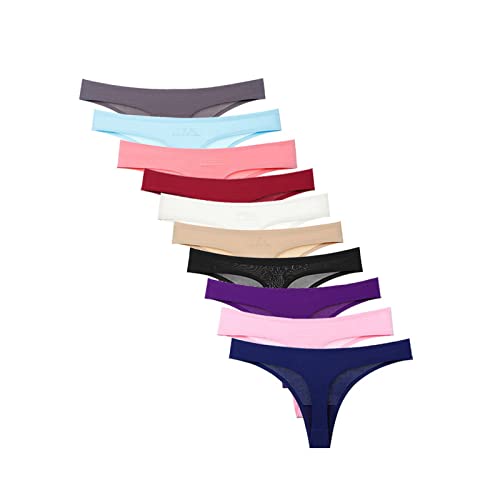 YUHOOE Damen Tanga Nahtlos Unterwäsche String Bikinis Unterhosen Tief Taillen Unsichtbare Höschen Nahtlose Slips Hipsters,10er-Pack,Multipack,M von YUHOOE