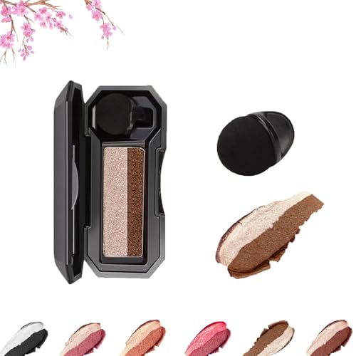 Perfekter zweifarbiger Lidschatten, langanhaltender wasserfester Lidschatten, tragbarer schimmernder Lidschatten mit zwei Farben, hochpigmentierter Lidschatten von YUHRSTO