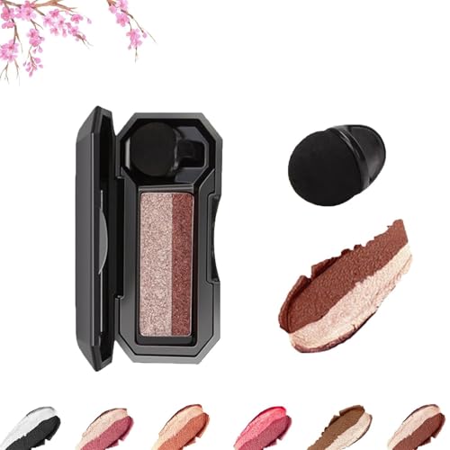 Zweifarbiger Lidschatten, hochpigmentierter Puderlidschatten, lang anhaltender wasserfester Lidschatten, zweifarbiger Lazy-Lidschatten für Augen-Make-up von YUHRSTO