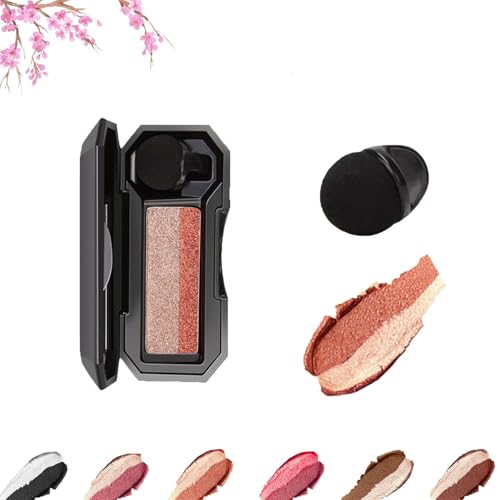 Zweifarbiger Lidschatten, hochpigmentierter Puderlidschatten, lang anhaltender wasserfester Lidschatten, zweifarbiger Lazy-Lidschatten für Augen-Make-up von YUHRSTO