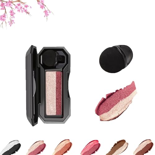 Zweifarbiger Lidschatten, hochpigmentierter Puderlidschatten, lang anhaltender wasserfester Lidschatten, zweifarbiger Lazy-Lidschatten für Augen-Make-up von YUHRSTO