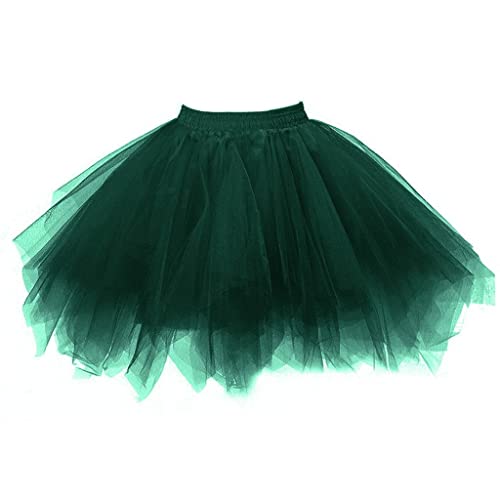 Röcke für Damen Kurz Tüllrock Petticoats Unterrock Rockabilly Tutu Tüll Tanzkleid Ballettrock 50er Rockabilly Petticoat Tutu Unterrock Kurz Ballett Tanzkleid Ballkleid Abendkleid (A1-D, One Size) von YUHYtop