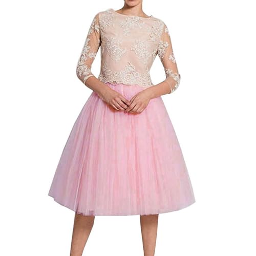 Tüllrock Damen Länge Retro 50er Rockabilly Rock Hohe Taille Tutu Rock Petticoat Unterrock Ballett Blase Petticoat Tuturock Tütü Minirock Reifrock Kleid Tüll Underskirt in Viele von YUHYtop