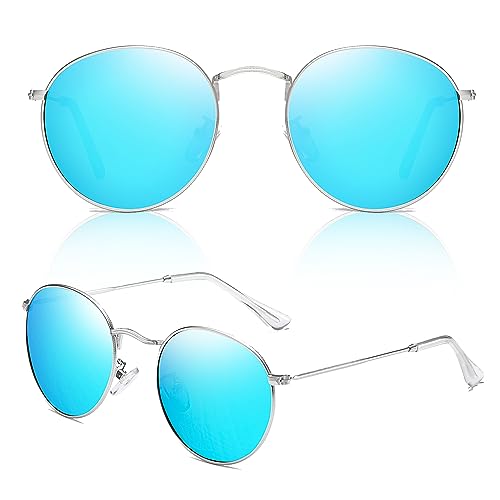 YUIOOISH Polarisierte Mode-Sonnenbrille Männer Frauen, UV400 Schutz Trendy Brille für Autofahren Angeln Sport Metallrahmen (C02) von YUIOOISH