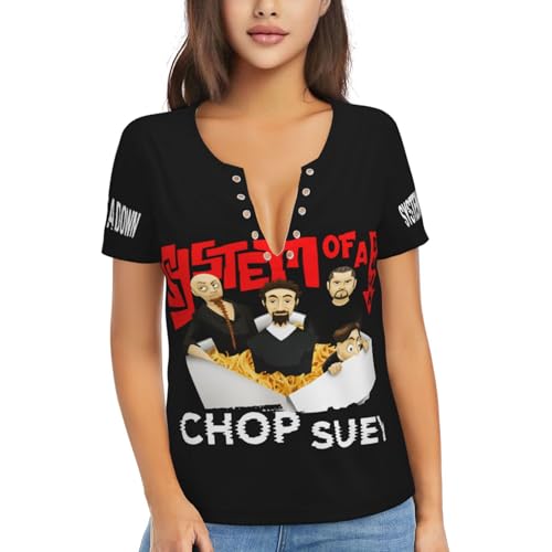 Damen The SOAD Music Rock Band System T-Shirt mit tiefem V-Kragen Sexy Sommer T-Shirt Kurzarm Multifunktionale V-Kragen Kurzarmshirt Mehrfarbig L Damen The SOAD Music Rock Band System T-Shirt mit tiefem V-Kragen Sexy Sommer T-Shirt Kurzarm Multifunktionale V-Kragen Kurzarmshirt Mehrfarbig L von YUIOPAS TUIAST