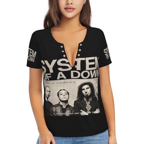 Damen The SOAD Music Rock Band System T-Shirt mit tiefem V-Kragen Sexy Sommer T-Shirt Kurzarm Multifunktionale V-Kragen Kurzarmshirt Mehrfarbig XL Damen The SOAD Music Rock Band System T-Shirt mit tiefem V-Kragen Sexy Sommer T-Shirt Kurzarm Multifunktionale V-Kragen Kurzarmshirt Mehrfarbig XL von YUIOPAS TUIAST