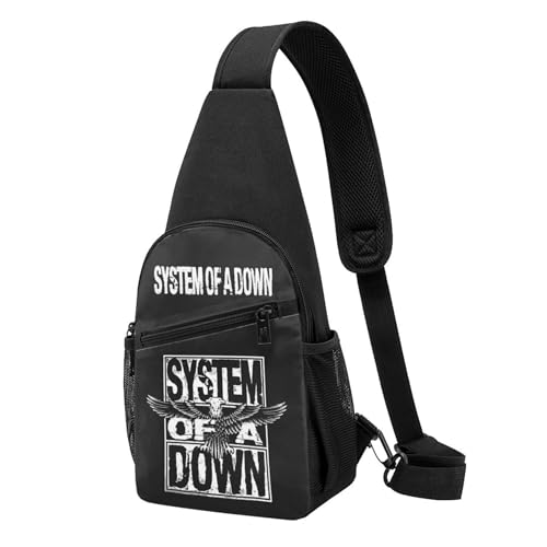 Unisex The SOAD Music Rock Band System Single-Strap Brustbeutel Stylische Alltagstragetasche, multifunktionale Sport-Brusttasche Unisex The SOAD Music Rock Band System Single-Strap Brustbeutel Stylische Alltagstragetasche, multifunktionale Sport-Brusttasche von YUIOPAS TUIAST