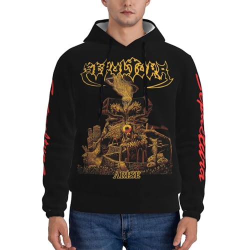YUIOPAS TUIAST Männer Brazil Metal Band Hoodies Langärmliges Herren-Sweatshirt Zuhause Unterwegs Pullunder-Sweatshirt Mehrfarbig XL von YUIOPAS TUIAST