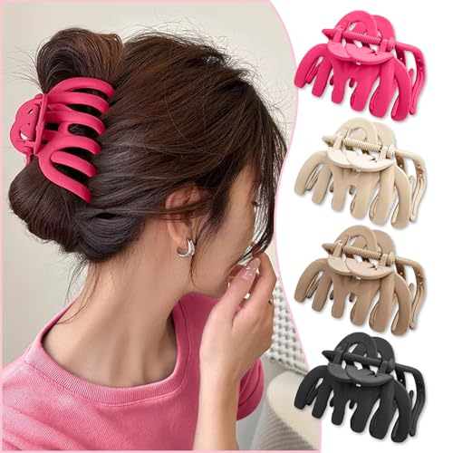 Haarklammer Groß Dickes Haar 4 Stück 9.5cm Haarspangen Mädchen Rutschfestes Claw Clip, Haarstyling Zubehör für Frauen Damen Haar Klammern Set Haarklammer Groß Dickes Haar 4 Stück 9.5cm Haarspangen Mädchen Rutschfestes Claw Clip, Haarstyling Zubehör für Frauen Damen Haar Klammern Set von YUJINGTING