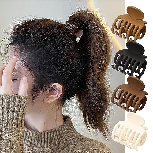 Haarklammer Mittelgroß 4 Stück, 1,6'' Haarschmuck Mädchen Claw Clip Rutschfestes Mittel Haarspangen Damen Dünnes Haar, Haarstyling Zubehör für Frauen Haar Klammern Set von YUJINGTING