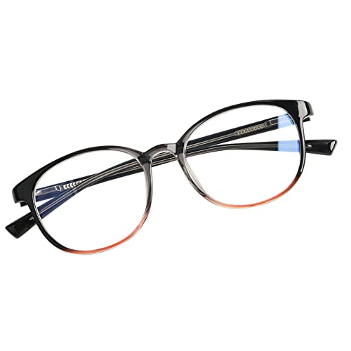 YUKANG Blaulichtfilter Brille Damen TR90 Blaulichtbrille ohne Sehstärke, Superleichte Computerbrille Gaming Schutzbrille mit bester Farbtreue (Grey/Pink) von YUKANG