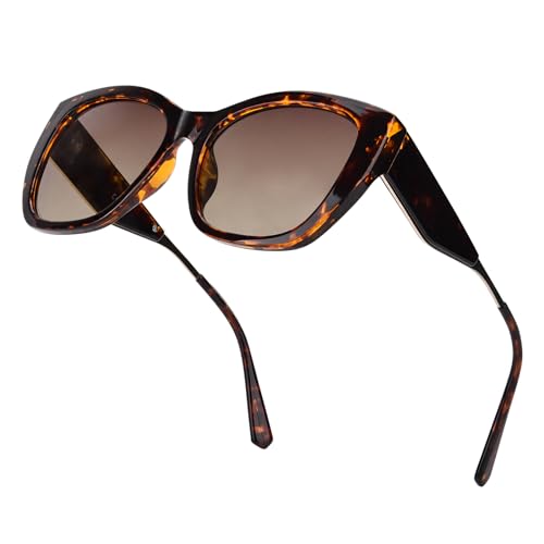 YUKANG Sonnenbrille Damen, Classic Vintage Sonnenbrille, Vintage Sonnenbrille mit UV400 Schutz Karettschild von YUKANG