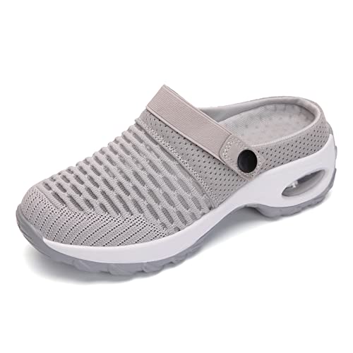 Damen Clogs Pantoffeln Mesh Atmungsaktiv Gartenschuhe Hausschuhe Sommer rutschfest Strand Sandalen von YUKTOPA