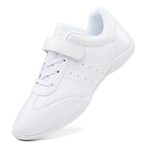Mädchen Cheerleadingschuhe Weiß Cheer Sneaker Tanzschuhe Gymnastik Jazz Yoga Trainingschuhe Outdoor Sportschuhe Walkingschuhe für Mädchen Gr.28-38 von YUKTOPA