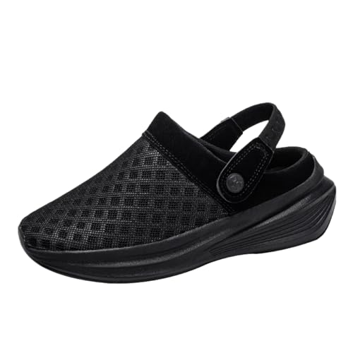 Unisex Clogs Hausschuhe Damen Herren Mesh Atmungsaktiv Gartenschuhe Sommer Badelatschen Strand Schuhe Sandalen Pantoletten Mit Rutschfester Dicker Sohle Schwarz 41 Unisex Clogs Hausschuhe Damen Herren Mesh Atmungsaktiv Gartenschuhe Sommer Badelatschen Strand Schuhe Sandalen Pantoletten Mit Rutschfester Dicker Sohle Schwarz 41 von YUKTOPA