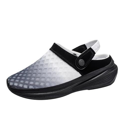 Unisex Clogs Hausschuhe Damen Herren Mesh Atmungsaktiv Gartenschuhe Sommer Badelatschen Strand Schuhe Sandalen Pantoletten Mit Rutschfester Dicker Sohle Schwarz Verblassen 41 Unisex Clogs Hausschuhe Damen Herren Mesh Atmungsaktiv Gartenschuhe Sommer Badelatschen Strand Schuhe Sandalen Pantoletten Mit Rutschfester Dicker Sohle Schwarz Verblassen 41 von YUKTOPA