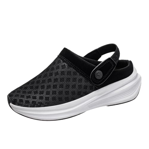 Unisex Clogs Hausschuhe Damen Herren Mesh Atmungsaktiv Gartenschuhe Sommer Badelatschen Strand Schuhe Sandalen Pantoletten Mit Rutschfester Dicker Sohle Weiß/Schwarz 39 Unisex Clogs Hausschuhe Damen Herren Mesh Atmungsaktiv Gartenschuhe Sommer Badelatschen Strand Schuhe Sandalen Pantoletten Mit Rutschfester Dicker Sohle Weiß/Schwarz 39 von YUKTOPA
