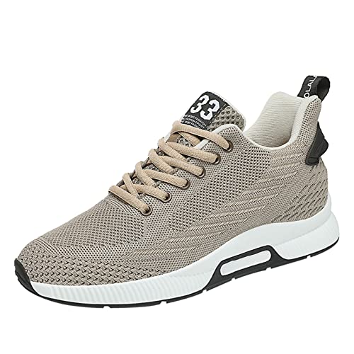 YUKTOPA Aufzug Schuhe Elevator Schuhe Herren Lässige Mesh Sneakers Leichte Atmungsaktiv Schnüren Sportschuhe mit versteckten Lift Heel für Mann-6cm von YUKTOPA