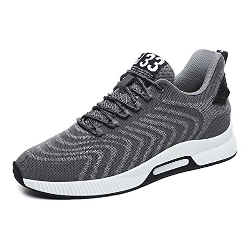 YUKTOPA Aufzug Schuhe Elevator Schuhe Herren Leichte Atmungsaktiv Sportschuhe Freizeitschuhe mit Versteckten Lift Heel für Mann-6cm von YUKTOPA