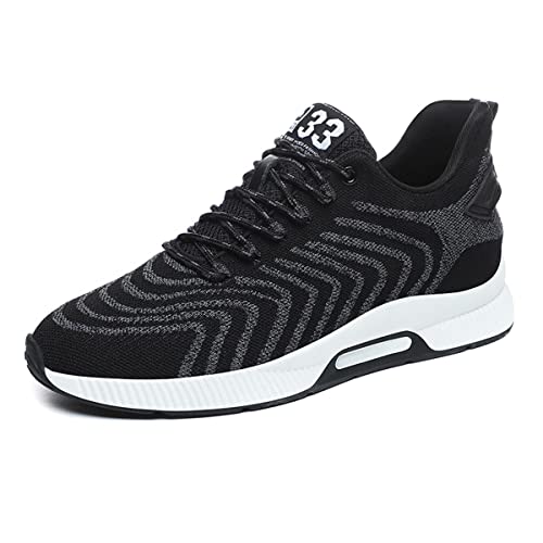 YUKTOPA Aufzug Schuhe Elevator Schuhe Herren Leichte Atmungsaktiv Sportschuhe Freizeitschuhe mit Versteckten Lift Heel für Mann-6cm von YUKTOPA