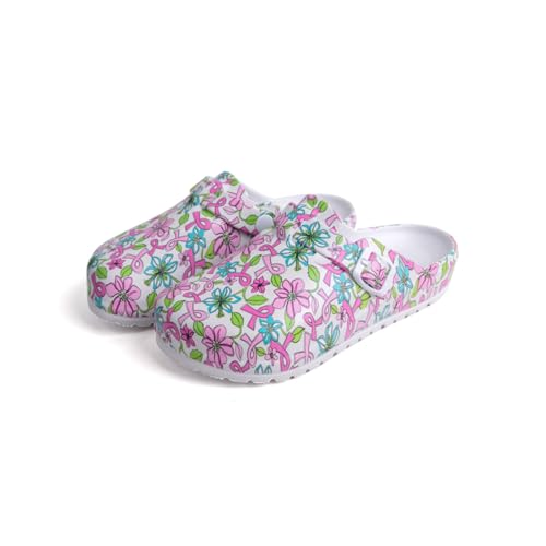 YUKTOPA Damen Clogs – Bequeme Gartenschuhe mit Druck-Design, rutschfeste Strandsandalen Leichte Hausschuhe wasserdichte Arbeits- & Pflegeschuhe Flower 38 von YUKTOPA