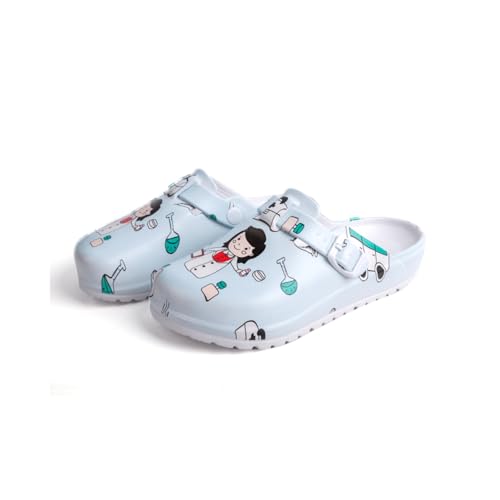 YUKTOPA Damen Clogs – Bequeme Gartenschuhe mit Druck-Design, rutschfeste Strandsandalen Leichte Hausschuhe wasserdichte Arbeits- & Pflegeschuhe Nurse 37 von YUKTOPA
