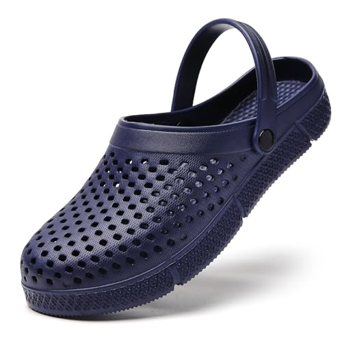 Herren Damen Clogs Hausschuhe Sommer Atmungsaktive Gartenschuhe Badeschuhe Strand Aqua Slippers Pantoffeln – Leicht und Bequem für Outdoor & Freizeit Blau EU43 von YUKTOPA