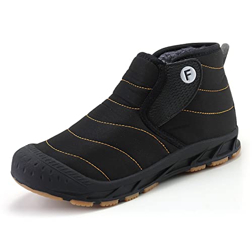 YUKTOPA Herren Damen Winterschuhe Warm gefütterte Schneestiefel Outdoor Rutschfest Trekking Wanderschuhe Arbeitsstiefel Stiefelette mit Klettverschluss EU36-48 von YUKTOPA