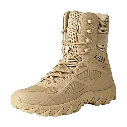 YUKTOPA Herren Military Stiefel Armee Combat Patrol Tactical Einsatzstiefel mit Reißverschluss Dschungel Kampfstiefel Wüstenstiefel Verschleißfest rutschfeste Outdoor Trekkingschuhe Wanderschuhe YUKTOPA Herren Military Stiefel Armee Combat Patrol Tactical Einsatzstiefel mit Reißverschluss Dschungel Kampfstiefel Wüstenstiefel Verschleißfest rutschfeste Outdoor Trekkingschuhe Wanderschuhe von YUKTOPA