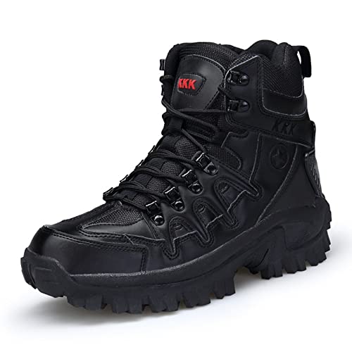 YUKTOPA Herren Stiefel Taktische Militärstiefel mit Zipper Combat Boots Verschleißfest Rutschfeste Outdoor Wanderstiefel Trekkingstiefel von YUKTOPA