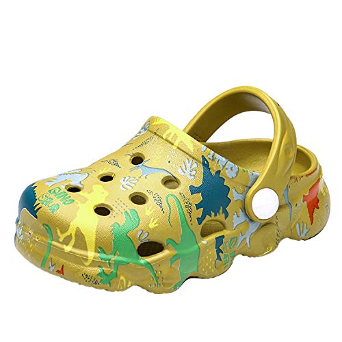 YUKTOPA Kinder Clogs Badeschuhe mit Dinosaurier-Muster Leicht rutschfest Für Garten Pool Strand Grün 150 von YUKTOPA