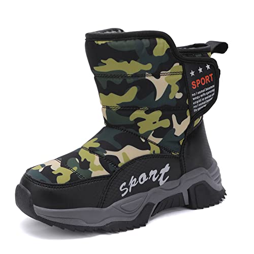 YUKTOPA Kinder Winterstiefel Kinder Schneestiefel Warm Innenfutter Winterschuhe Outdoor rutschfest Snowboots für Jungen Mädchen EU31-40 von YUKTOPA