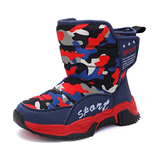 YUKTOPA Kinder Winterstiefel Kinder Schneestiefel Warm Innenfutter Winterschuhe Outdoor rutschfest Snowboots für Jungen Mädchen EU31-40 von YUKTOPA