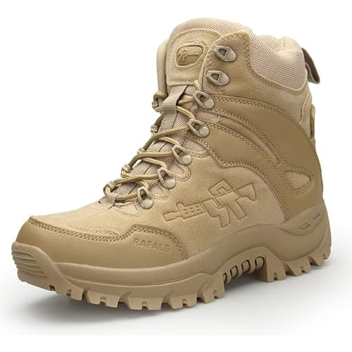 Stiefel Herren Taktische Militärstiefel Army Combat Boots Patrol Tactical Einsatzstiefel mit Zipper Verschleißfest rutschfeste Outdoor Trekkingschuhe Wanderschuhe von YUKTOPA
