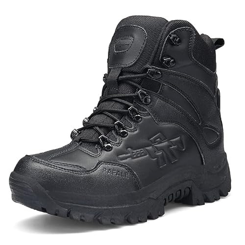 YUKTOPA Stiefel Herren Taktische Militärstiefel Army Combat Boots Patrol Tactical Einsatzstiefel mit Zipper Verschleißfest Rutschfeste Outdoor Trekkingschuhe Wanderschuhe von YUKTOPA