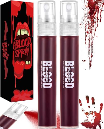 Kunstblut Halloween Schminke Fake Blood: Fake Blut Halloween Kunstblut Set Auswaschbar Kunstblut für Kleidung Haut Halloween Makeup Vampir Kunstblut Spray Halloween Gesicht Wunden Wundschorf Kunstblut von YULARA