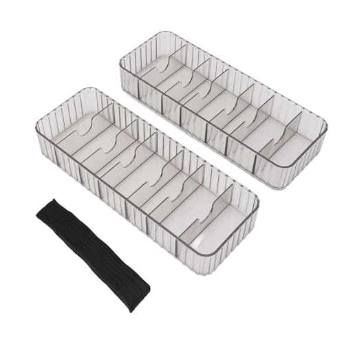 YULEESIYIP Desktop Cable Storage Box Cord Charger Organizer Stackable Remote Control Multi Compartment Clear for Office Set of 2 von YULEESIYIP