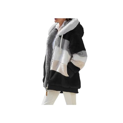 Bench Fleecejacke Damen,mit Kapuze Plüsch Hoodie Warm Futter Teddyfleece Jacke Patchwork Reißverschluss Sweatshirt mit Tasche mittellang Kapuzenpullover Jacken Tops Freizeit Wintermantel Bench Fleecejacke Damen,mit Kapuze Plüsch Hoodie Warm Futter Teddyfleece Jacke Patchwork Reißverschluss Sweatshirt mit Tasche mittellang Kapuzenpullover Jacken Tops Freizeit Wintermantel von YULONGESS