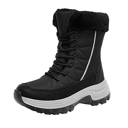 Damen Winterschuhe Gefüttert Wasserdicht: Warme Snow Boots, Winter Rutschfeste Mittelhoher Boot, Softshell Vamp Schneestiefel, Atmungsaktive Trekkingschuhe, Bequeme Wanderschuhe Unisex Gr. 37-42 von YULONGESS