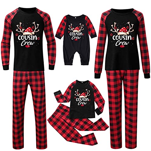 Familien Weihnachten Schlafanzug: Partner-Nachtwäsche, Plaid Weihnachten-Pyjamas, Weihnachtsbaum Sleepwear, Lange Weihnachtspyjamas, Langarm Für Damen Herren Mädchen Jungen Nachthemd von YULONGESS