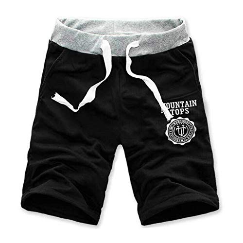 Kurze Hosen Herren Shorts Sommer Sport Baumwolle mit Tunnelzug Taschen Chino Gummizug Strandshorts Freizeithose Sporthose Boxer Übergröße für Sport Gym Training Strandshorts Badeshorts Männer von YULONGESS