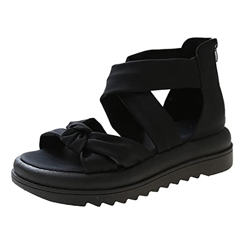 Orthopedische Damen,Sandalen Breite Füße,Bequeme Flach Sandals Schuhe,Elegant Sandaletten,Sommer Barfuss Sandalette,Schwarze Treckingsandalen,Sport Sandalen,Sport Strick Sandaletten,Sommerschuhe von YULONGESS