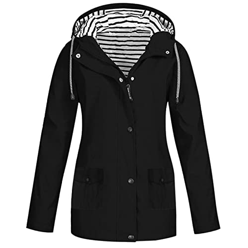 Regenjacke Fahrrad Damen,Winddicht Outdoor Jacket Wasserdichte Softshelljacke Atmungsaktive Outdoor Jacke Regenjacke Wind Jack Übergangsjacke Leicht Faltbar Übergangsjacke Lang Softshell Jacke von YULONGESS